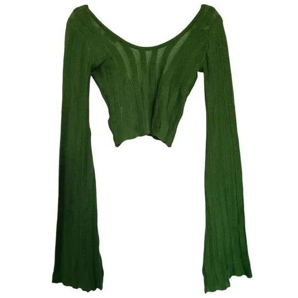 Heavy Manners Little Miss Cozy Knit Top Green Size XS - Picture 6 of 8